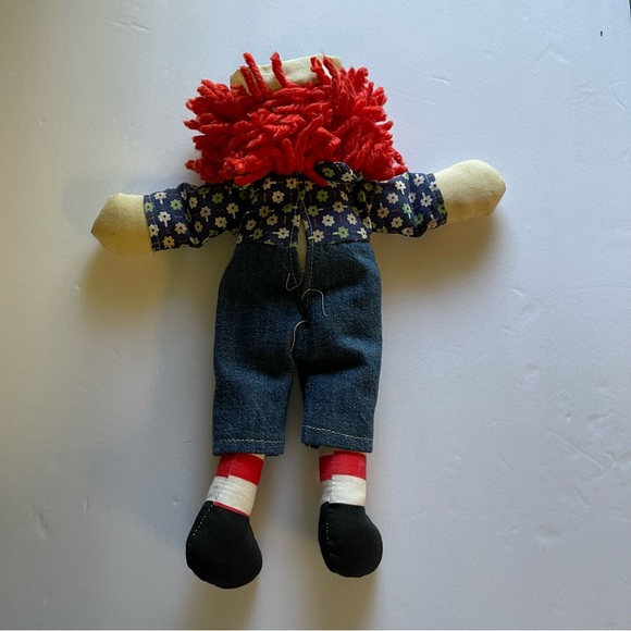 Handmade Raggedy Ann and Andy doll set embroidered face cloth vintage decor prop - Picture 7 of 12